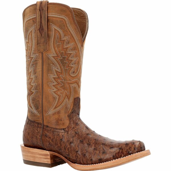 Durango Men's PRCA Collection Full-Quill Ostrich Western Boot, KANGO TOBACCO/RUST, M, Size 11 DDB0463